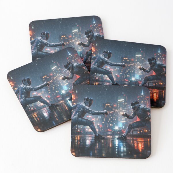 Item preview, Neon Duel Above the City designed and sold by ChillCharmStudio.