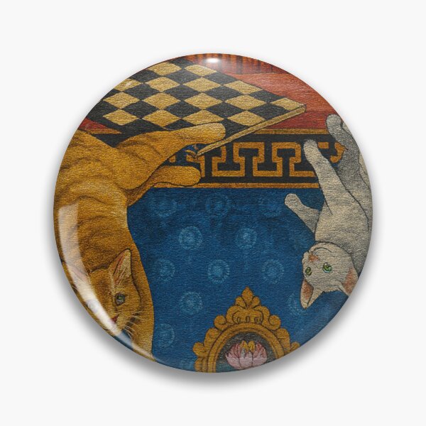 Item preview, Ornamental Cat Rug – Checkerboard Garden Tapestry designed and sold by LuxuryApparels.