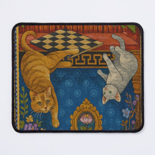 Item preview, Ornamental Cat Rug – Checkerboard Garden Tapestry designed and sold by LuxuryApparels.