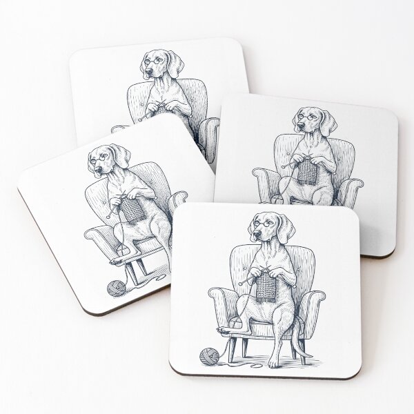 Item preview, Vintage Weimaraner Dog Knitting Knit Gift Dog Lover designed and sold by DoodleTortle.