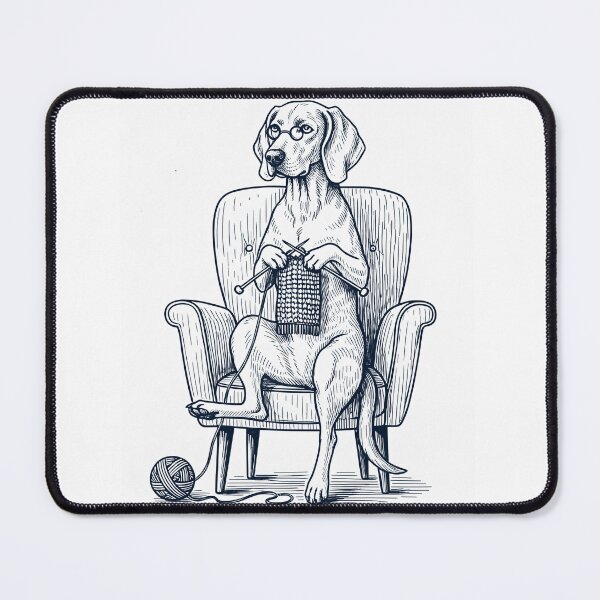 Item preview, Vintage Weimaraner Dog Knitting Knit Gift Dog Lover designed and sold by DoodleTortle.