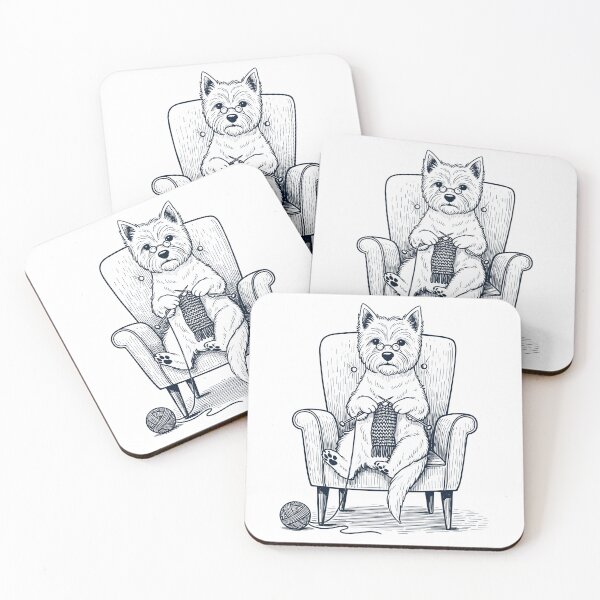 Item preview, Perro West Highland White Terrier vintage tejido a mano, regalo para amantes de los perros designed and sold by DoodleTortle.