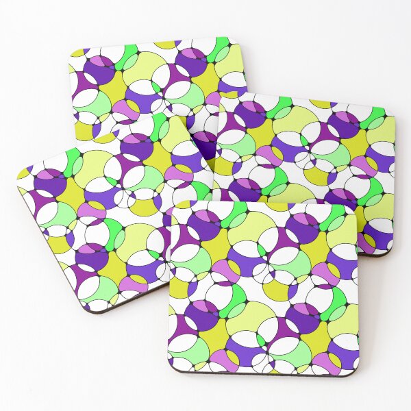 Item preview, Neurographic Joy Abstract Overlapping Shapes Yellow Purple Green designed and sold by thecolorbirdie.