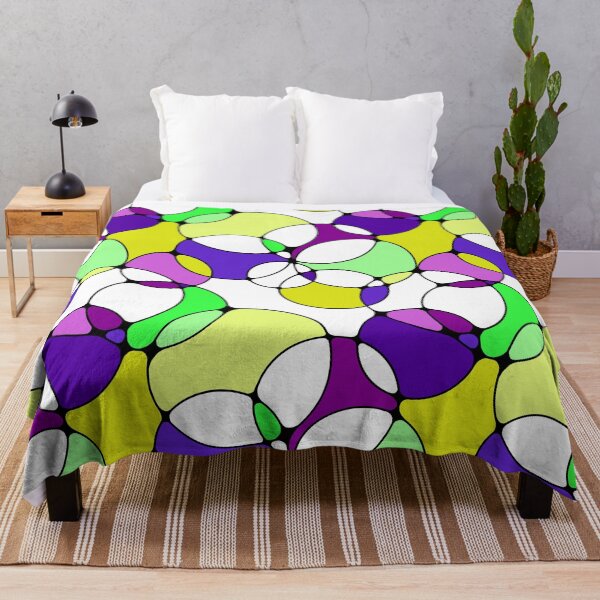 Item preview, Neurographic Joy Abstract Overlapping Shapes Yellow Purple Green designed and sold by thecolorbirdie.