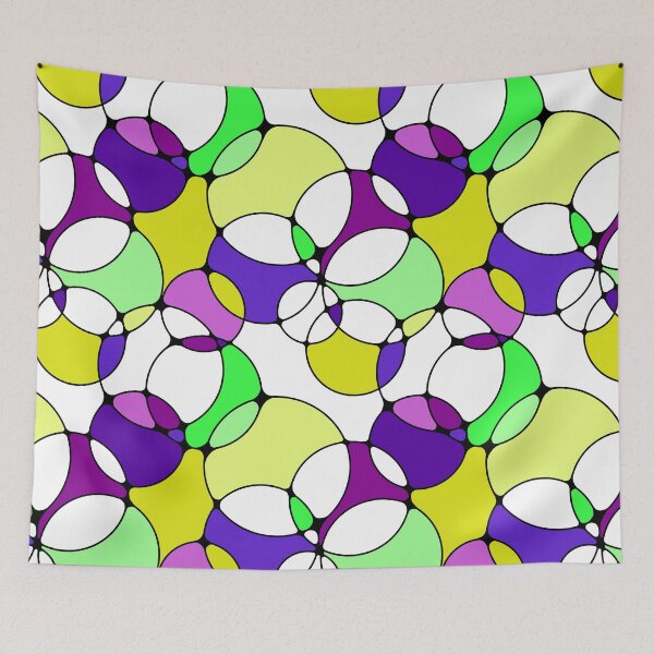 Item preview, Neurographic Joy Abstract Overlapping Shapes Yellow Purple Green designed and sold by thecolorbirdie.