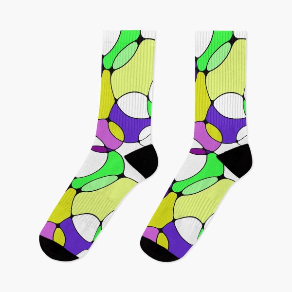 Item preview, Neurographic Joy Abstract Overlapping Shapes Yellow Purple Green designed and sold by thecolorbirdie.