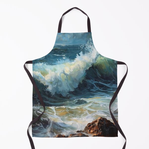 Item preview, Shoreline Fury: Modern Abstract Impasto Ocean Wave Crashing on Coastal Rocks designed and sold by Cozyartsss.