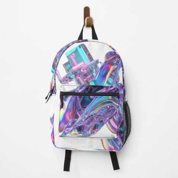 Item preview, Futuristic Iridescent Liquid Chrome Abstract Art designed and sold by seven things shop.