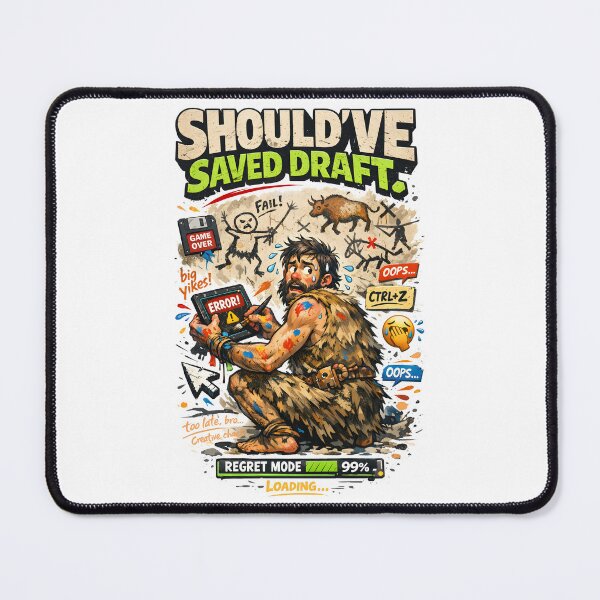 Item preview, Cave Painter Should’ve Saved Draft Funny Digital Artist Humor Caveman Art Error Designer Regret Sticker - Funny Graphic Design & Gamer Gift Idea by Vivaan Studio designed and sold by Vivaan Studio.