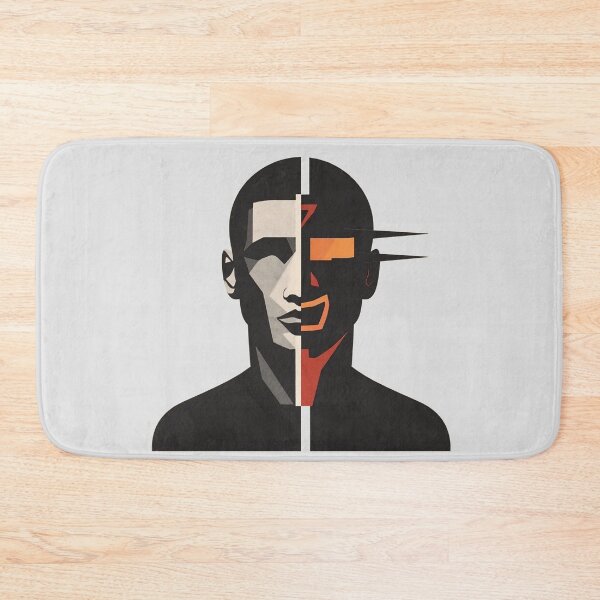 Item preview, Surrealist Split Face Emotional Turmoil Art Portrait designed and sold by IvoryArtDesign.