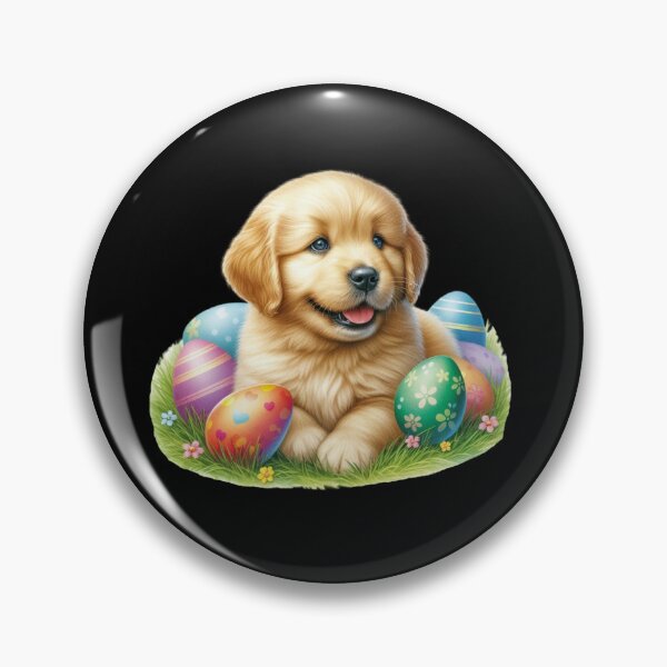Item preview, Cute Easter Puppy Among Colorful Eggs designed and sold by Dominik1994.
