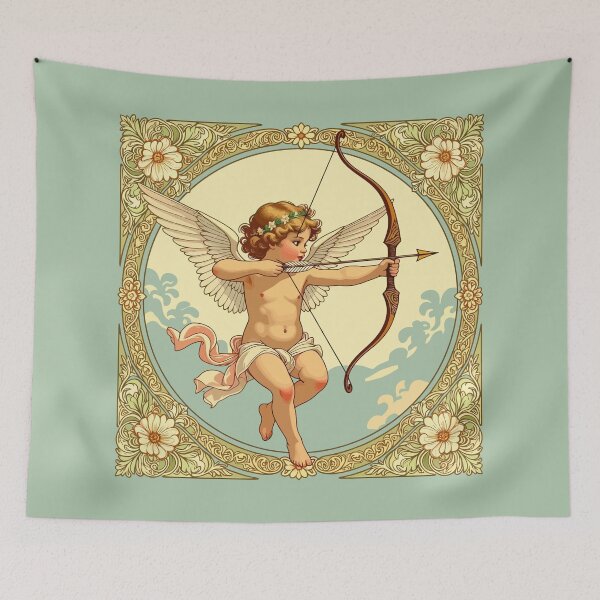 Item preview, Cherubic Figure With A Garland Of Tiny Flowers designed and sold by taiche.