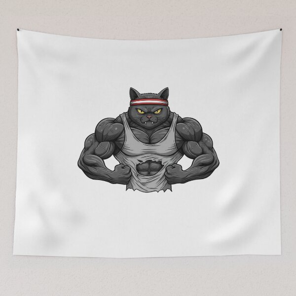 Item preview, Gym Bro Fitness Cat designed and sold by k3rstman1.