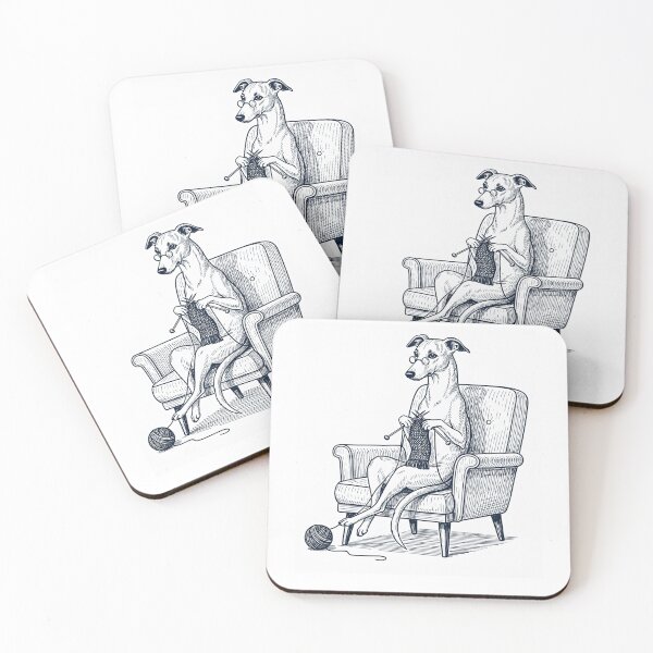 Item preview, Vintage Whippet Dog Knitting Knit Gift Dog Lover designed and sold by DoodleTortle.