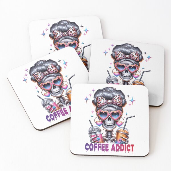Item preview, Coffee Addict Funny Skeleton Girl Caffeine Lover Art designed and sold by Lulunza.