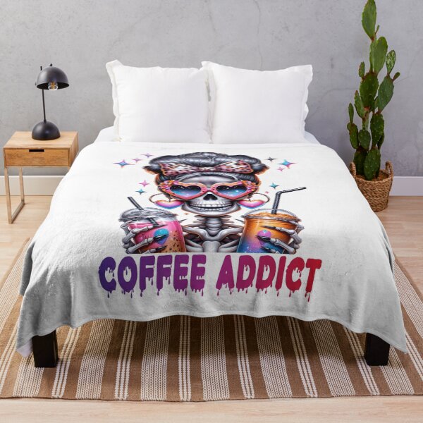 Item preview, Coffee Addict Funny Skeleton Girl Caffeine Lover Art designed and sold by Lulunza.