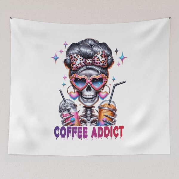 Item preview, Coffee Addict Funny Skeleton Girl Caffeine Lover Art designed and sold by Lulunza.