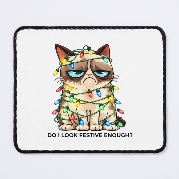 Item preview, Grumpy Cat Festive Lights Enough designed and sold by mumforlife.