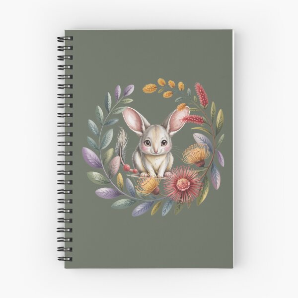 Item preview, Cute Bilby Wildflower Wreath Art Print – Australian Floral Nursery Decor designed and sold by Wennebabs.