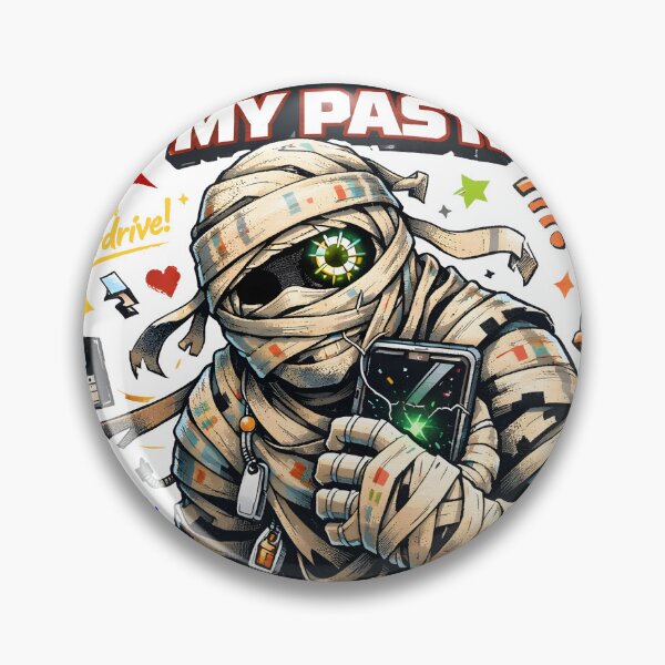 Item preview, Still Loading My Past Digital Mummy Art - Funny Ancient Egypt Tech Satire Design - Glitch Aesthetic Wrapped Mummy with Cracked Smartphone - Sarcastic Internet Culture & Data Overdrive Streetwear designed and sold by Vivaan Studio.