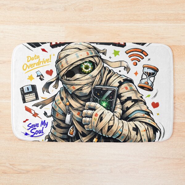 Item preview, Still Loading My Past Digital Mummy Art - Funny Ancient Egypt Tech Satire Design - Glitch Aesthetic Wrapped Mummy with Cracked Smartphone - Sarcastic Internet Culture & Data Overdrive Streetwear designed and sold by Vivaan Studio.