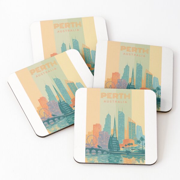 Item preview, Perth Skyline with Swan Bells Tower, Elizabeth Quay and City Skyscrapers designed and sold by Places On Earth.