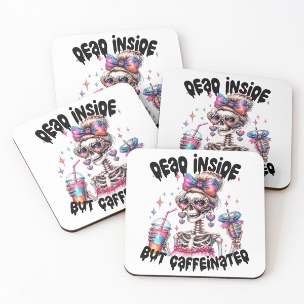 Item preview, Dead Inside But Caffeinated Funny Skeleton Coffee Art designed and sold by Lulunza.