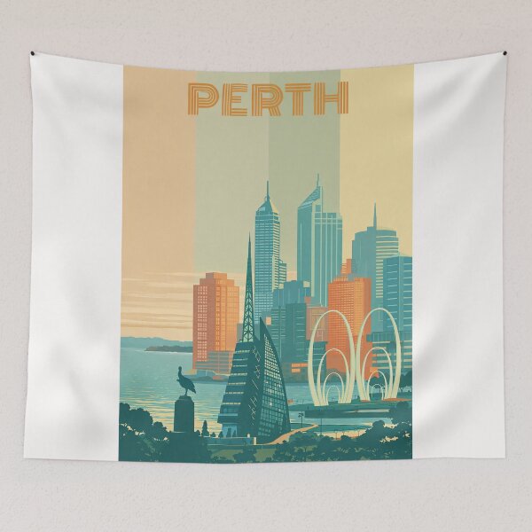 Item preview, Perth Waterfront with Swan Bells, Elizabeth Quay Bridge and WA Skyscrapers designed and sold by Places On Earth.