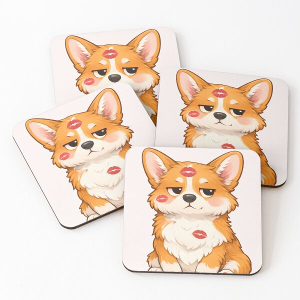 Item preview, Sassy Corgi with Kiss Marks – Cute Valentine Dog Art designed and sold by Darlin8888.