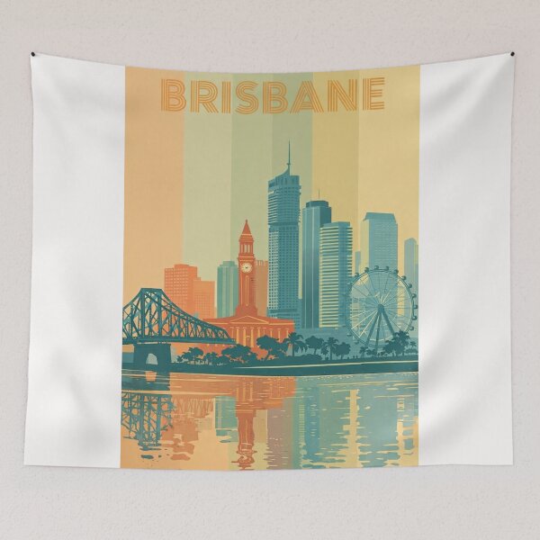 Item preview, Brisbane Skyline with Story Bridge, Wheel of Brisbane and City Hall designed and sold by Places On Earth.
