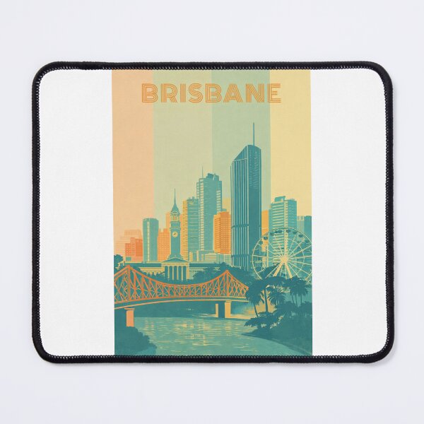 Item preview, Brisbane Riverfront with Wheel of Brisbane, City Hall and Skyscrapers designed and sold by Places On Earth.