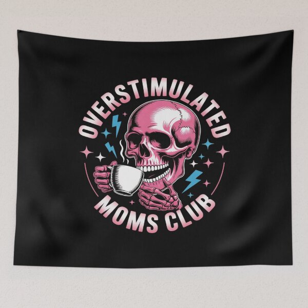 Item preview, Overstimulated Moms Club Coffee Lovers Skull  designed and sold by FadeOfThrone.