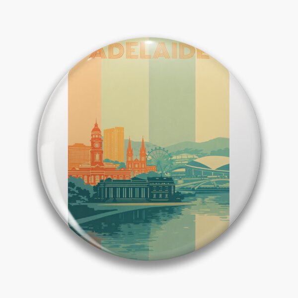 Item preview, Adelaide Cityscape with Town Hall, St. Peter’s Cathedral and River Torrens designed and sold by Places On Earth.
