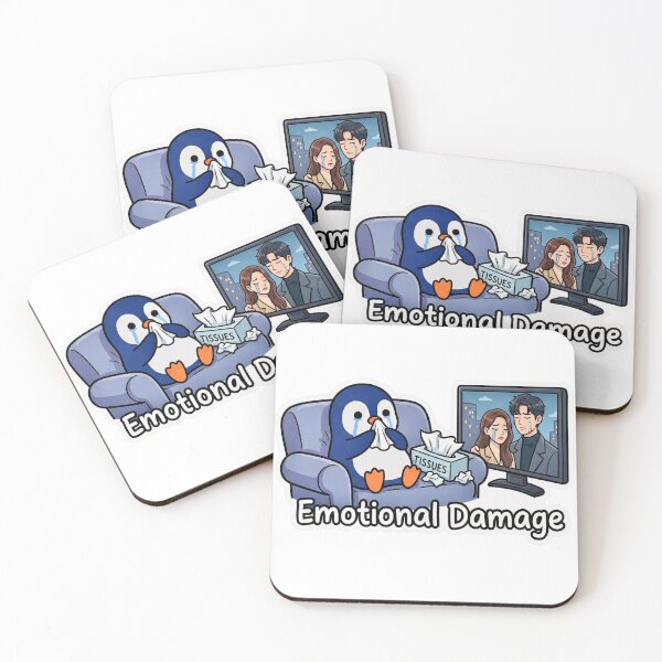 Item preview, Emotional Damage Penguin Sticker – K-Drama Meme & Crying Reaction designed and sold by PeckishPenguin.
