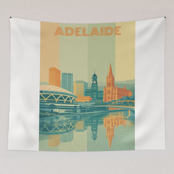 Item preview, Adelaide Riverbank with Festival Centre, St. Peter’s Cathedral and CBD Skyline designed and sold by Places On Earth.