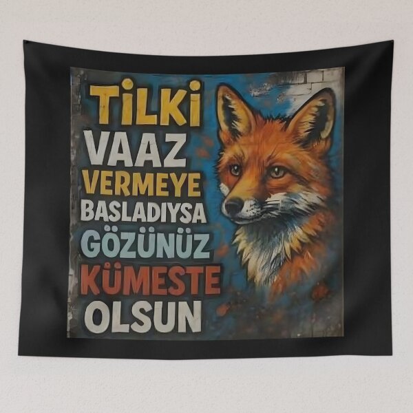Item preview, If a Fox Starts Preaching – Street Art Quote Design designed and sold by tarzbol.