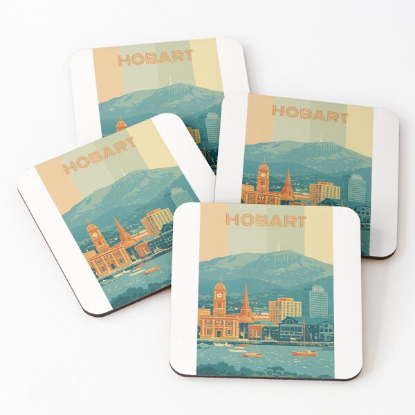 Item preview, Hobart Waterfront with Town Hall, Sailboats and Mount Wellington designed and sold by Places On Earth.
