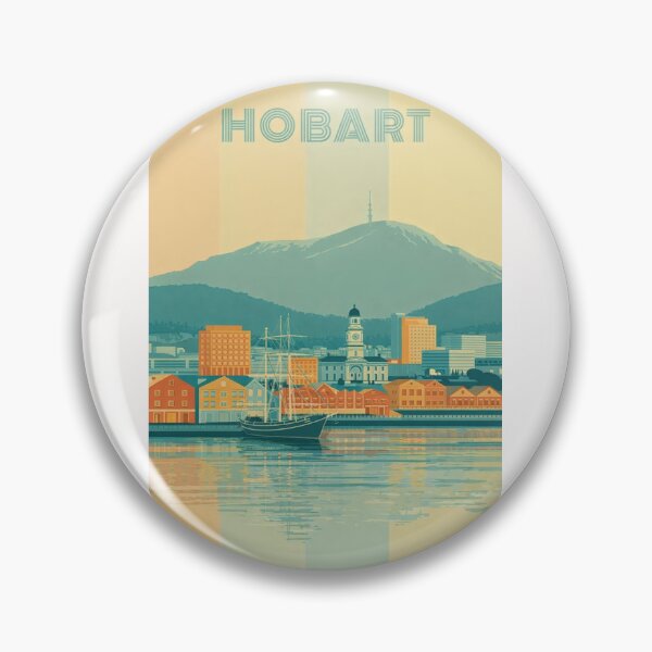 Item preview, Hobart Harborfront with Historic Docks, Mount Wellington and Tall Ship designed and sold by Places On Earth.