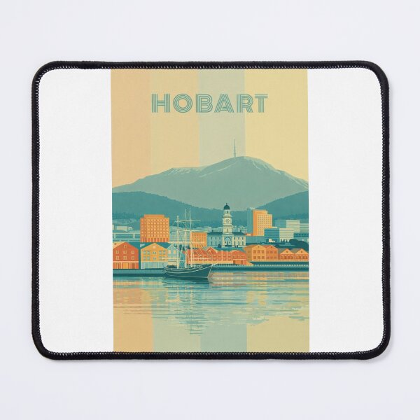 Item preview, Hobart Harborfront with Historic Docks, Mount Wellington and Tall Ship designed and sold by Places On Earth.