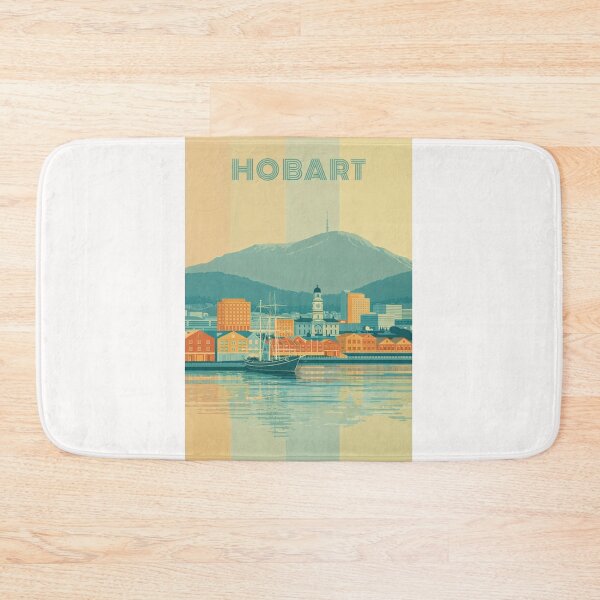 Item preview, Hobart Harborfront with Historic Docks, Mount Wellington and Tall Ship designed and sold by Places On Earth.