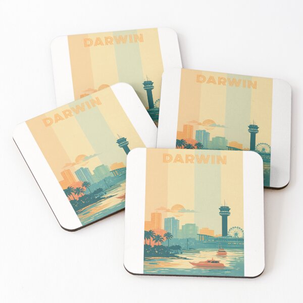 Item preview, Darwin Waterfront with Skyline, Ferris Wheel and Marina Boats at Sunset designed and sold by Places On Earth.