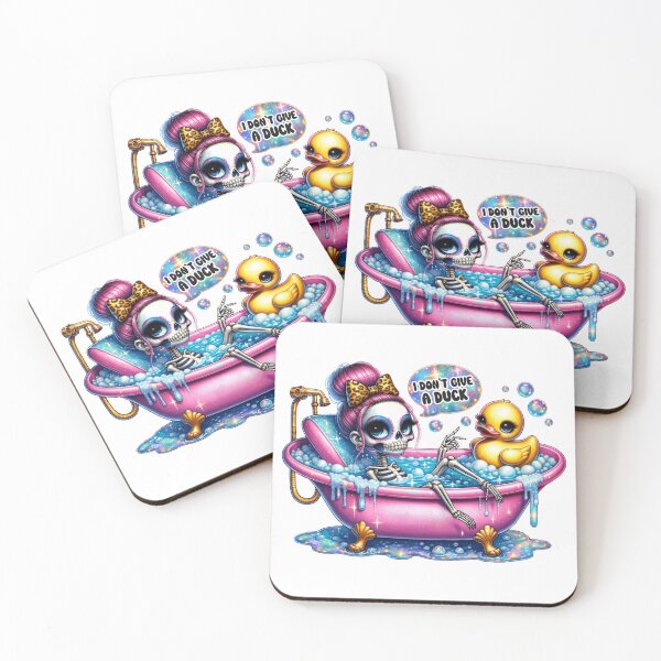 Item preview, I Don’t Give A Duck Funny Skeleton Bath Dark Humor Art designed and sold by Lulunza.