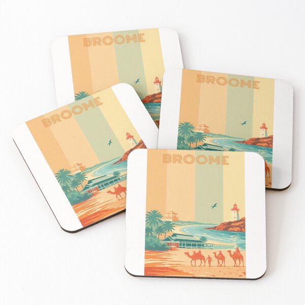 Item preview, Broome Beach with Cable Beach Camels, Gantheaume Point and Lighthouse designed and sold by Places On Earth.