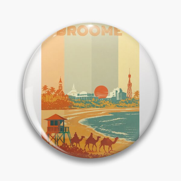 Item preview, Broome Sunset Coastline with Courthouse, Tower and Cable Beach Camels designed and sold by Places On Earth.