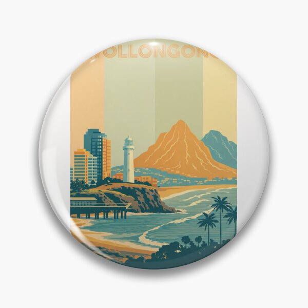 Item preview, Wollongong Coastline with Skyscrapers, Lighthouse and Mount Keira designed and sold by Places On Earth.