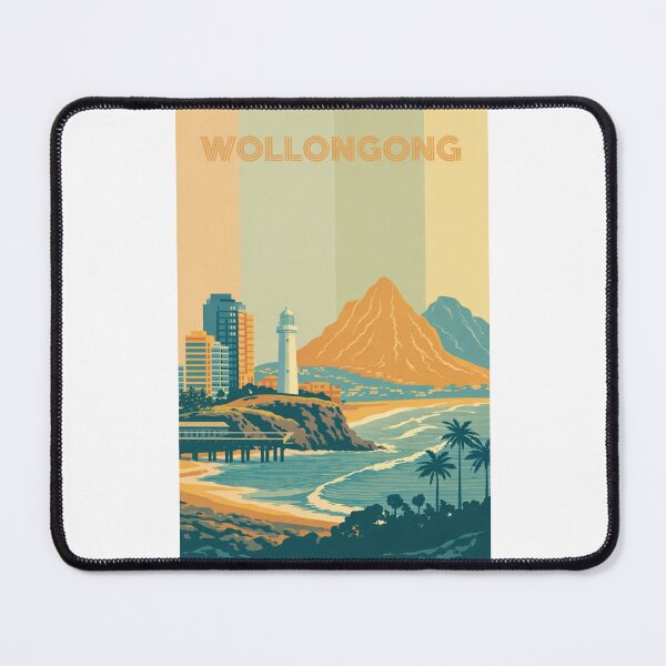 Item preview, Wollongong Coastline with Skyscrapers, Lighthouse and Mount Keira designed and sold by Places On Earth.