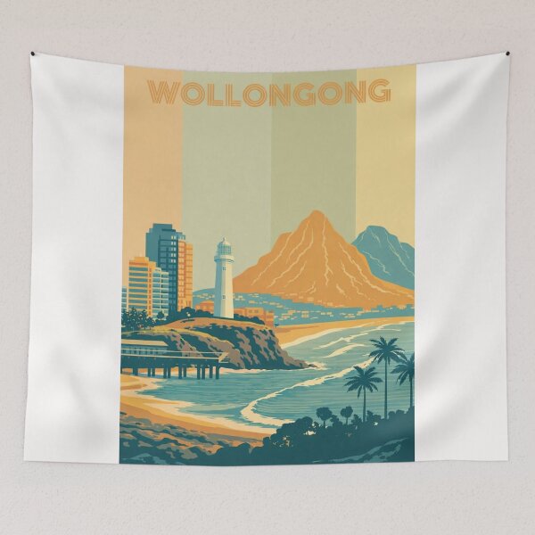 Item preview, Wollongong Coastline with Skyscrapers, Lighthouse and Mount Keira designed and sold by Places On Earth.