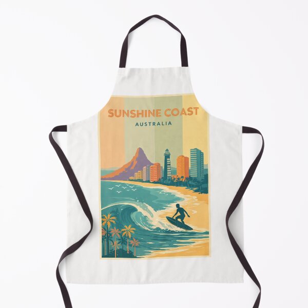 Item preview, Sunshine Coast Surfing with Lighthouse, Palm Trees and Mountain View designed and sold by Places On Earth.