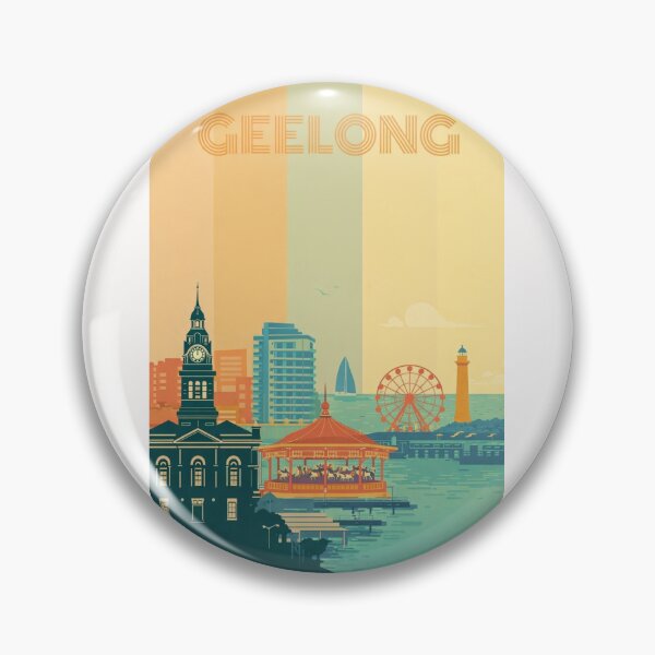 Item preview, Geelong Waterfront with Town Hall, Carousel and Bay Ferris Wheel designed and sold by Places On Earth.