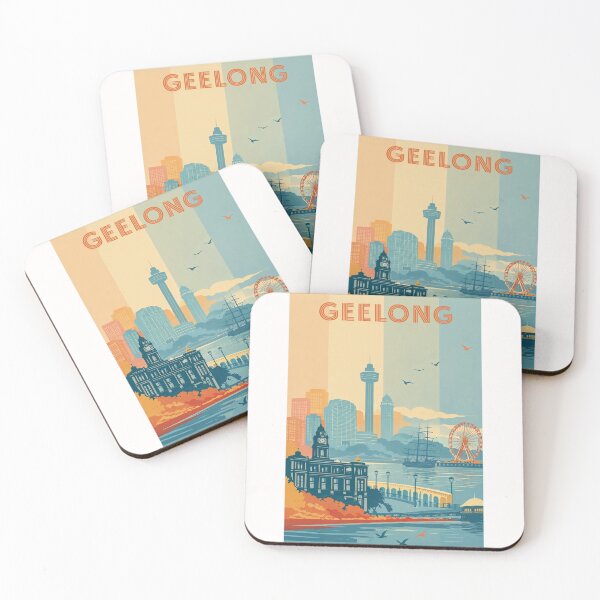 Item preview, Geelong Skyline with Town Hall, Ferris Wheel and Historic Tall Ship designed and sold by Places On Earth.